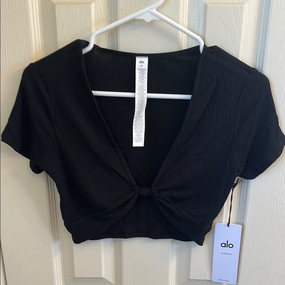 ALO Ribbed Knotty Short Sleeve NWT